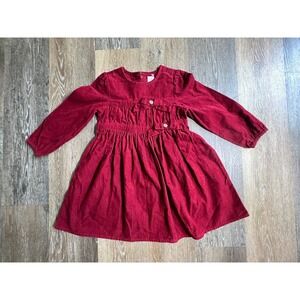 Gymboree Corduroy Dress Kids Size 6 Red Bow Accent Long Sleeve Holiday 240153227